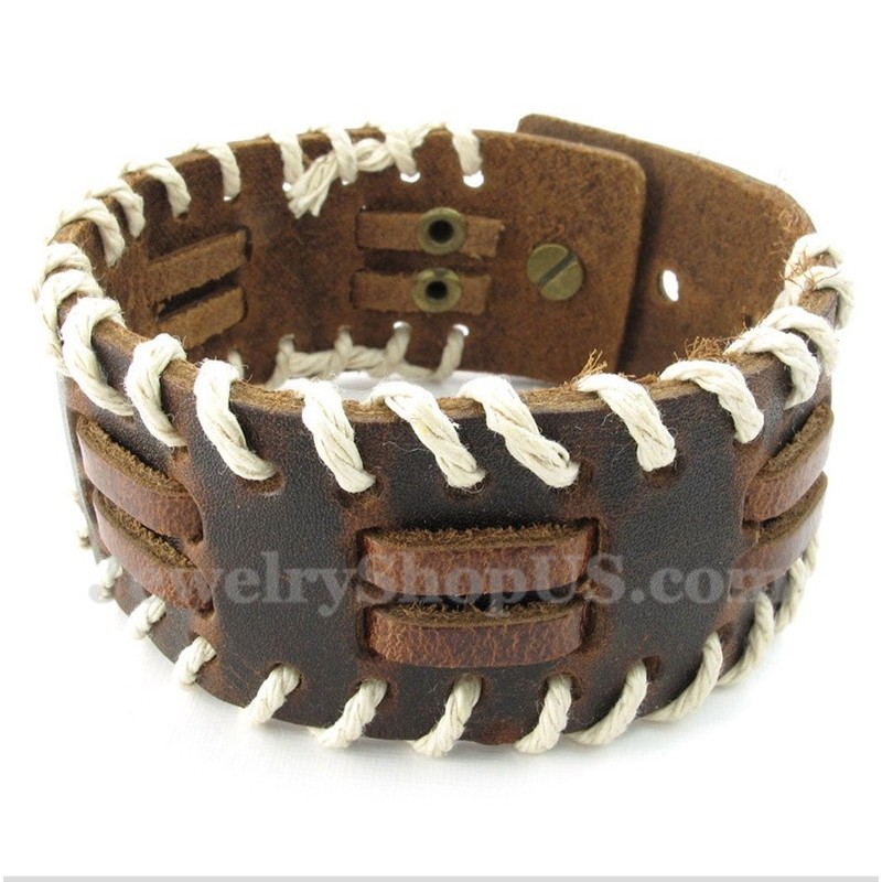 Men's Leather Titanium Bracelet