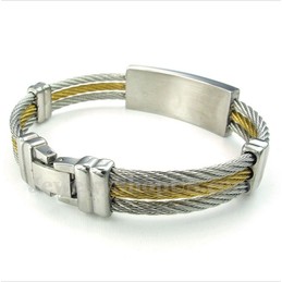 Men's Titanium Cable Bible Verse Bracelet