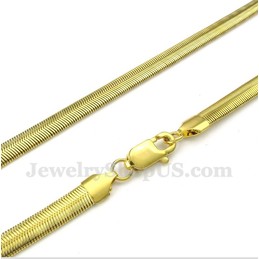 Men's 20 inch Titanium Gold Snake Necklace