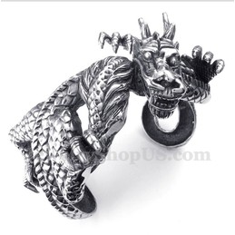 Men's Titanium Casted Dragon Bracelet