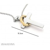 Men's Titanium Gold Cross Pendant