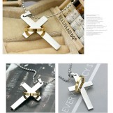 Men's Titanium Gold Cross Pendant