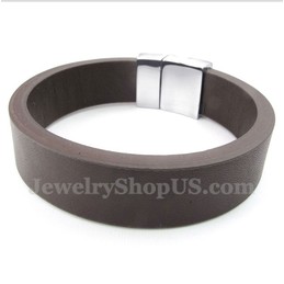 Men's Leather Magnet Bracelet