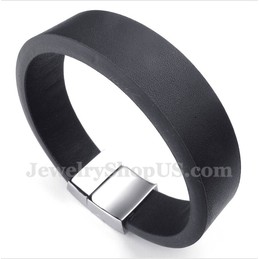 Men's Leather Magnet Bracelet