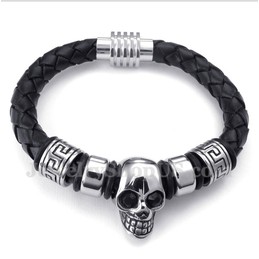 Men's Leather Titanium Bracelet