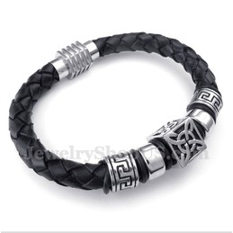 Men's Leather Titanium Bracelet