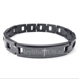Men's Titanium Cross Bible Verse Bracelet