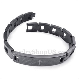 Men's Titanium Cross Bible Verse Bracelet