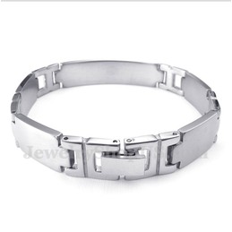 Men's Titanium Cross Gold Bible Verse Bracelet