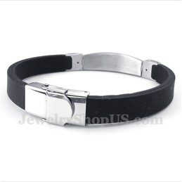 Men's Titanium Diamond Rubber Bracelet
