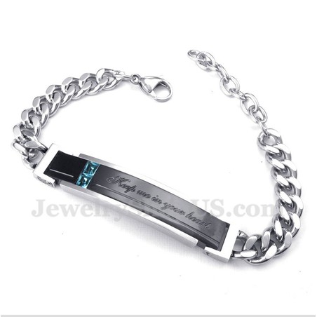 Men's Titanium Diamond Couple's Bracelet for Him