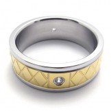 Gold  Diamond Titanium Ring 20179