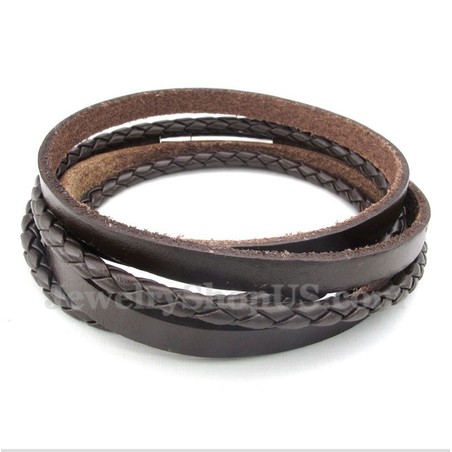 Men's Titanium Leather Bracelet