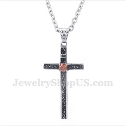 Men's Titanium Casted Cross Pendant with Free Chain