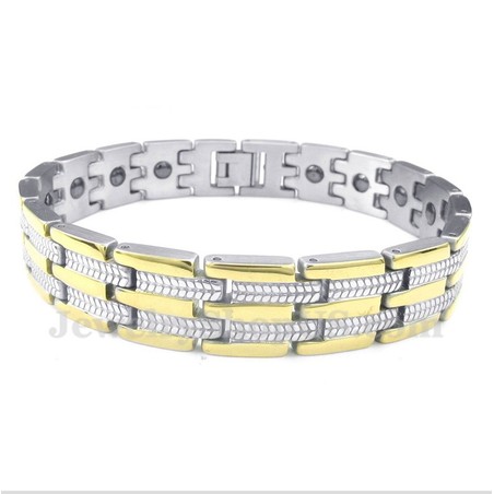 Men's Titanium Gold Magnet Bracelet