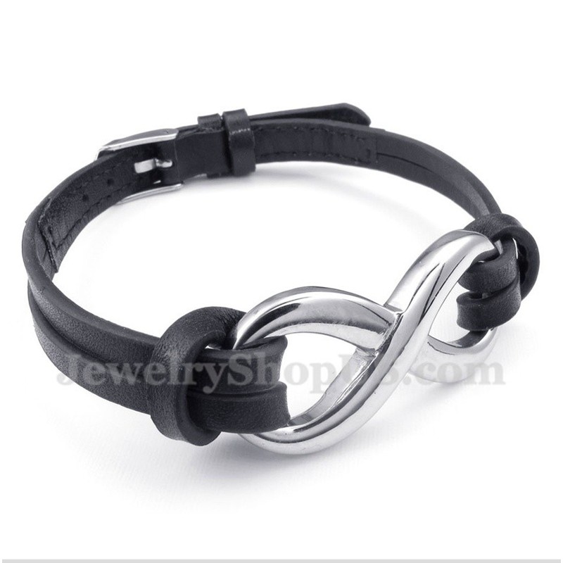 Men's Titanium Leather Bracelet
