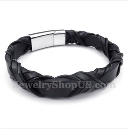 Men's Titanium Leather Bracelet