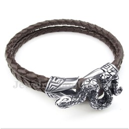Men's Titanium Leather Bracelet