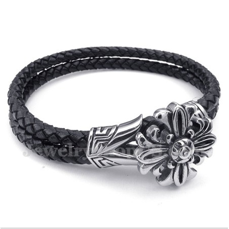 Men's Titanium Leather Bracelet