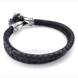 Men's Titanium Leather Bracelet