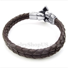 Men's Titanium Leather Bracelet