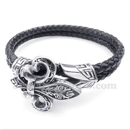 Men's Titanium Leather Bracelet