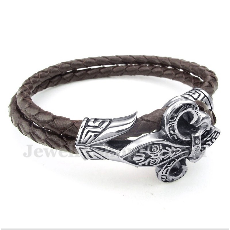 Men's Titanium Leather Bracelet
