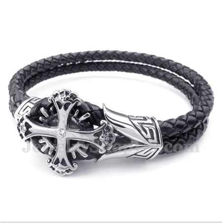 Men's Titanium Leather Bracelet