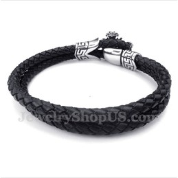 Men's Titanium Leather Bracelet