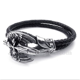 Men's Titanium Leather Bracelet