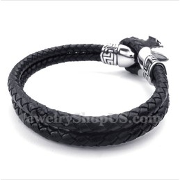 Men's Titanium Leather Bracelet