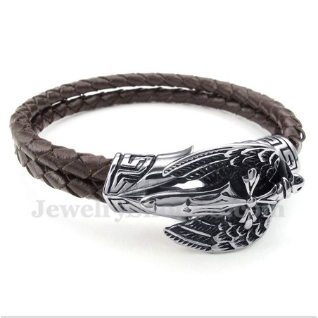 Men's Titanium Leather Bracelet