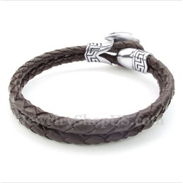 Men's Titanium Leather Bracelet