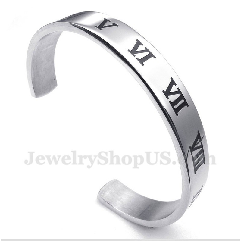 Men's Titanium Roman Numerals Bracelet