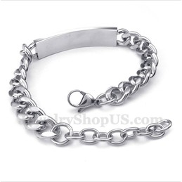 Men's Titanium Roman Numerals Diamond Bracelet