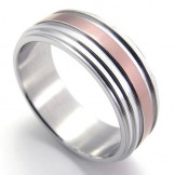 Rose Gold Titanium Ring 20176