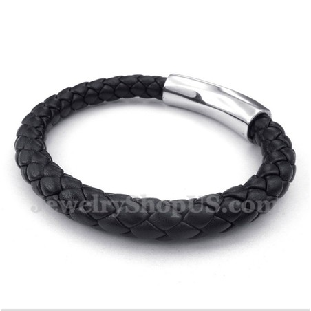Men's Titanium Leather Bracelet