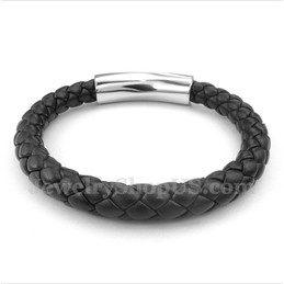 Men's Titanium Leather Bracelet