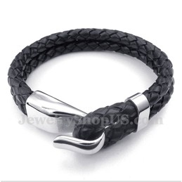 Men's Leather Titanium Bracelet