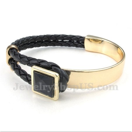 Men's Leather Titanium Bracelet