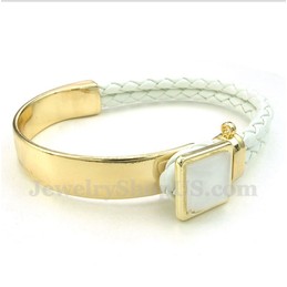 Men's Leather Titanium Bracelet