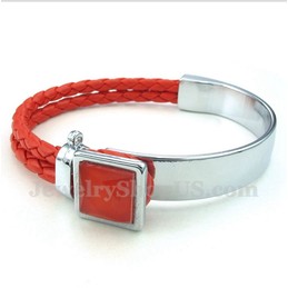 Men's Leather Titanium Bracelet