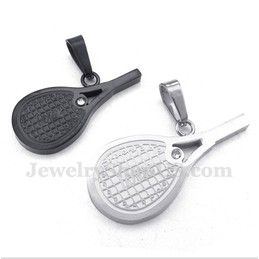 Titanium Feather Tennis Rackets Couple's Pendant with Free Chain (One Pair)
