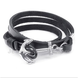Men's Titanium Leather Bracelet