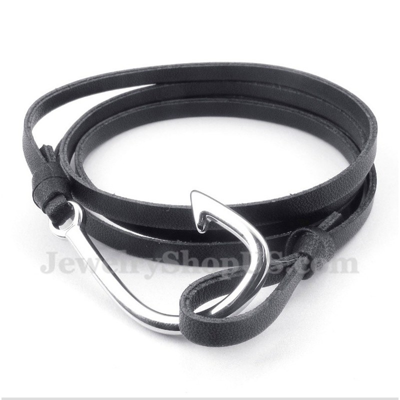 Men's Titanium Leather Bracelet
