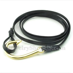 Men's Titanium Leather Bracelet