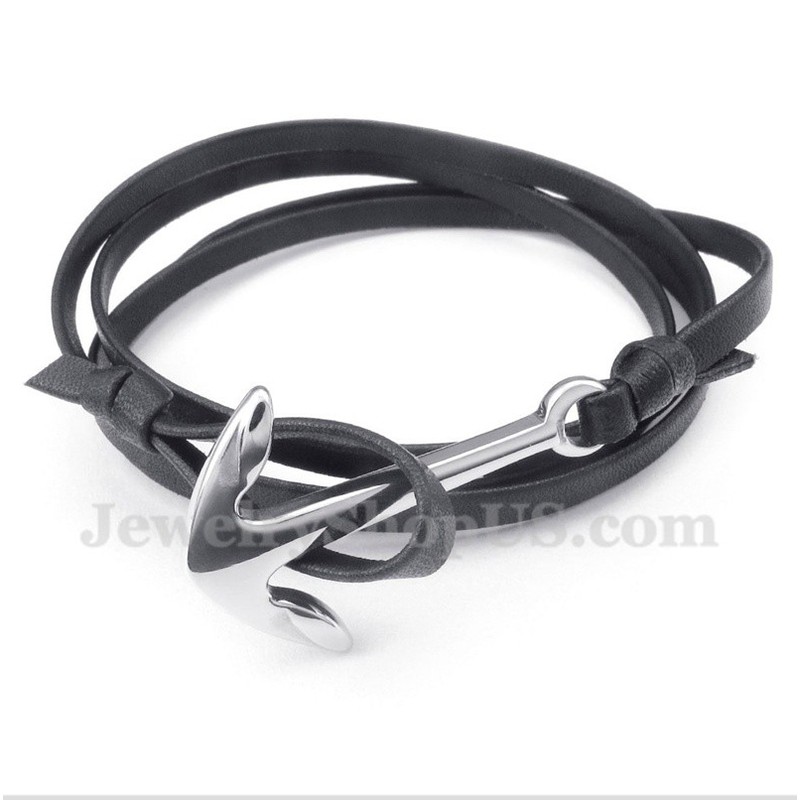 Men's Leather Titanium Bracelet