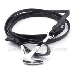 Men's Leather Titanium Bracelet