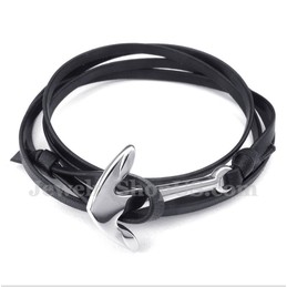 Men's Titanium Leather Bracelet