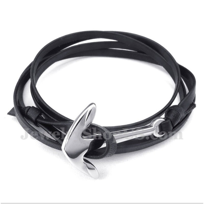 Men's Titanium Leather Bracelet